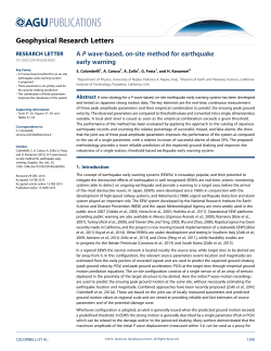 A P wave-based, on-site method for earthquake early warning