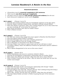 Lorraine Hansberry`s A Raisin in the Sun