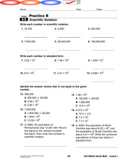 Scientific Notation - Scarsdale Public Schools