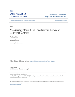 Measuring Intercultural Sensitivity in Different Cultural