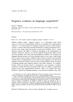 Negative evidence in language acquisition