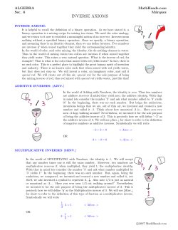 inverse axioms