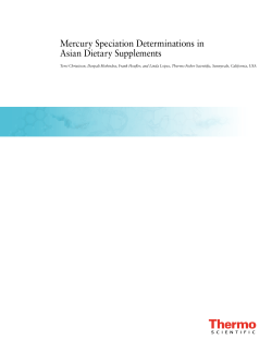 Mercury Speciation Determinations in Asian Dietary Supplements