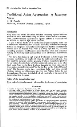 Traditional Asian Approaches: A Japanese View