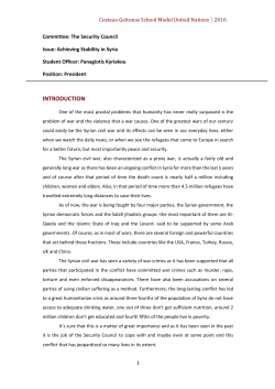 3. Achieving Stability in Syria