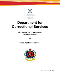 Pre-Sentence Reports - Department for Correctional Services