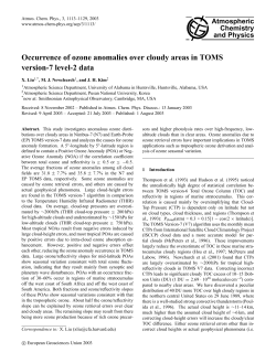 Occurrence of ozone anomalies over cloudy areas in TOMS version