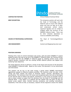 Clinical/ Medical Technical Writer BRIEF DESCRIPTION