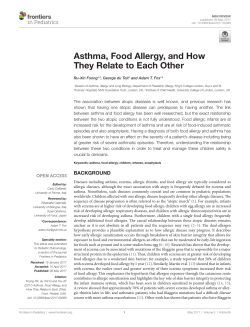 Asthma, Food Allergy, and How They Relate to Each Other