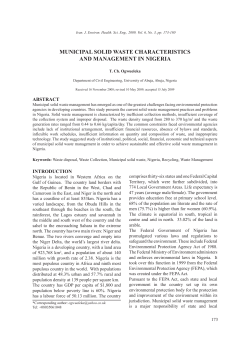 municipal solid waste characteristics and management in nigeria