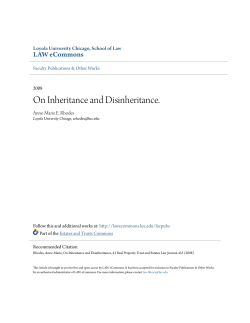 On Inheritance and Disinheritance.