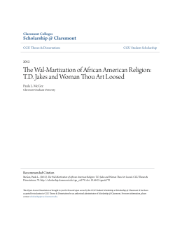 The Wal-Martization of African American Religion: T.D. Jakes and