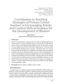 Contribution to Teaching Strategies of Primary School Teachers in
