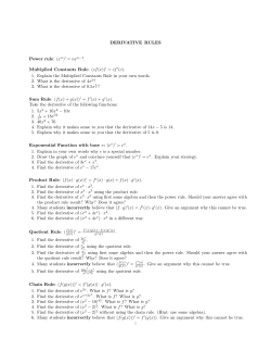 DERIVATIVE RULES - Discovering the Art of Mathematics
