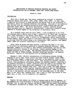 IMPLICATICtNS OF OBSIDIAN HYDRATION READINGS AND