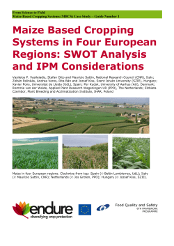 Maize Based Cropping Systems in Four European Regions: SWOT