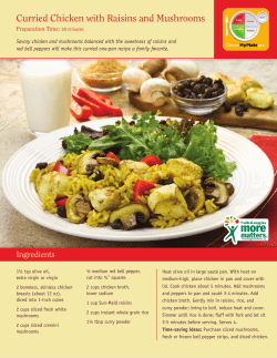 Curried Chicken with Raisins and Mushrooms