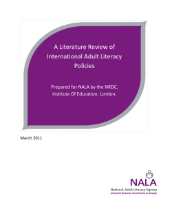 A Literature Review of International Adult Literacy Policies