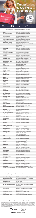 savings coupons - Tanger Outlets