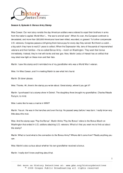 Season 6, Episode 5: Bonus Army Stamp Wes Cowan: Our next