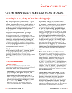 Guide to mining projects and mining finance in Canada