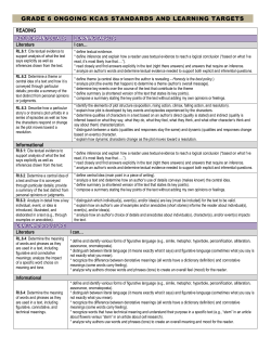 6th Grade Standards Target