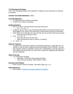7.6 Factoring by Grouping
