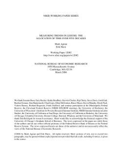 Measuring Trends in Leisure: The Allocation of Time Over Five