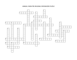 ANIMAL FARM PRE-READING CROSSWORD PUZZLE
