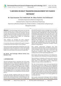 a review on heat transfer enhancement by passive methods
