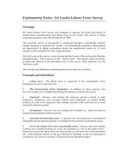 Explanatory Notes: Sri Lanka Labour Force Survey (Before 2013)