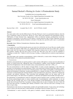 Samuel Beckett`s Waiting for Godot: A Postmodernist Study