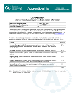 carpenter - Saskatchewan Apprenticeship and Trade Certification
