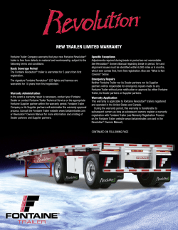NEW TRAilER limiTEd WARRANTy