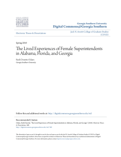 The Lived Experiences of Female Superintendents in Alabama