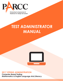 PARCC Spring Block 2017, Test Administrator - Avocet