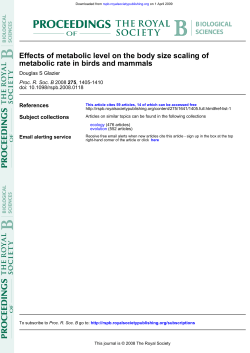 metabolic rate in birds and mammals Effects of metabolic level on