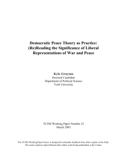 Democratic Peace Theory as Practice