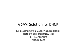 SAVI for DHCP