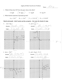 Algebra 2B Midterm Review Answers--2