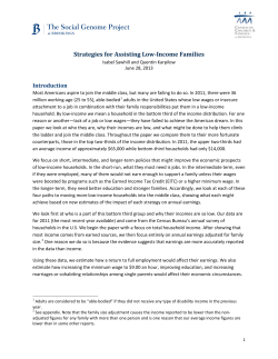 Strategies for Assisting Low-Income Families
