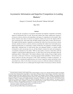 Asymmetric Information and Imperfect Competition in Lending Markets