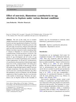 Effect of non-toxic, filamentous cyanobacteria on egg abortion
