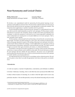 Near-Synonymy and Lexical Choice