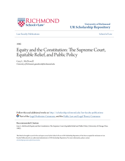 Equity and the Constitution: The Supreme Court, Equitable Relief