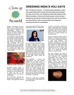 greening india`s holi days