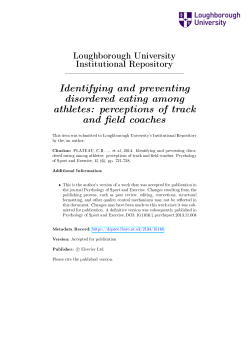 Identifying and preventing disordered eating among athletes