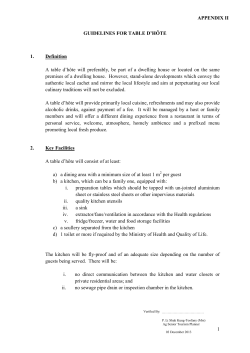 Guidelines for `TABLE D`HOTE`