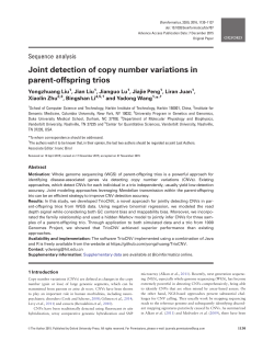 Joint detection of copy number variations in