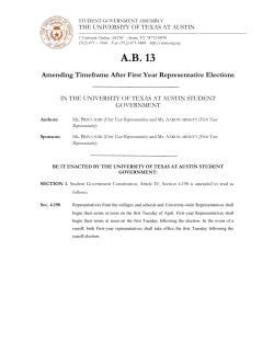 AB 13 Amending Timeframe After First Year Representative Elections